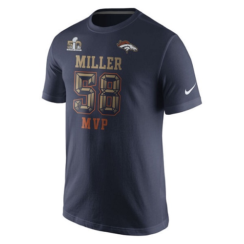 NFL Von Miller Denver Broncos Nike Super Bowl 50 Champions Game MVP Name & Number T-Shirt - Navy